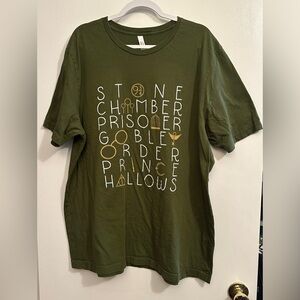 Bella Canvas Size 3X Harry Potter T-Shirt Dark Green 100% Cotton